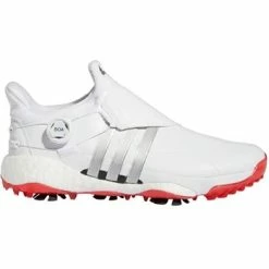 Adidas Tour360 22 BOA Golf Shoes - White / Vivid Red