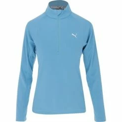 Puma Youth Girls ¼ Zip Junior Pullover - Dusty Aqua Size: S
